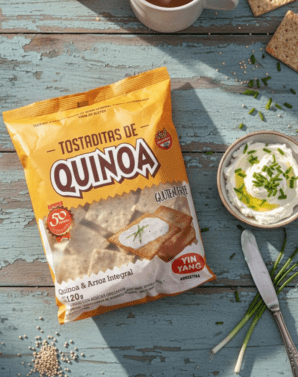 TOSTADITAS DE QUINOA Y ARROZ INTEGRAL 120 GRS SIN TACC YIN YANG