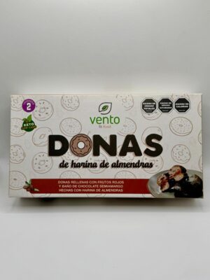 DONAS KETO DE ALMENDRAS RELLENAS CON FRUTOS ROJOS X 2u - VENTOFIT