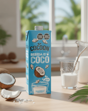 LECHE VEGETAL DE COCO SIN AZÚCAR 1 LT - COCOON