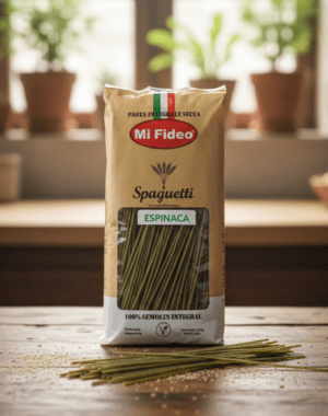 FIDEOS SPAGHETTI INTEGRAL ESPINACA 100% SEMOLIN