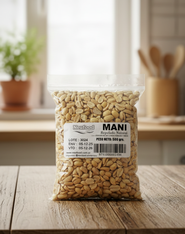 MANI REPELADO TOSTADO NATURAL 500 GRS