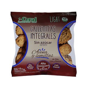 GALLETITAS INTEGRALES DE AVENA Y SEMILLAS 180GR SIN AZUCAR LIGHT