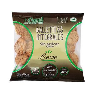 GALLETAS INTEGRALES LIMON 180 GRS  SIN AZUCAR LIGTH