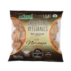 GALLETAS INTEGRALES NARANJA 180 GRS  SIN AZUCAR LIGHT