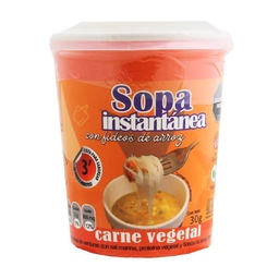 SOPA INSTANTANEA  30 GRS CARNE VEGETAL CON FIDEOS DE ARROZ * SIN TACC
