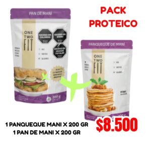 PACK PROTEICO : 1 PANQUEQUE MANI X 200 GR  1 PAN DE MANI X 200 GR