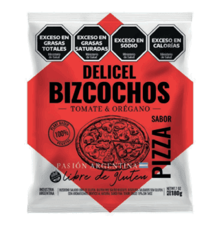 BIZCOCHOS SALADOS SABOR PIZZA  180 GRS DELICEL