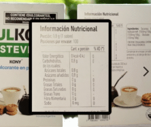 EDULCORANTE CON STEVIA EN POLVO CAJA X 100 SOBRES DE 0.0,8 grs EDULKONY - Image 2