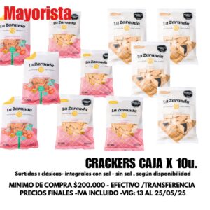 CAJA 10 CRACKERS LA ZARANDA - ARMADO SEGUN DISPONIBILIDAD