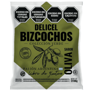 BIZCOCHOS SALADOS SABOR OLIVA 180 GRS DELICEL