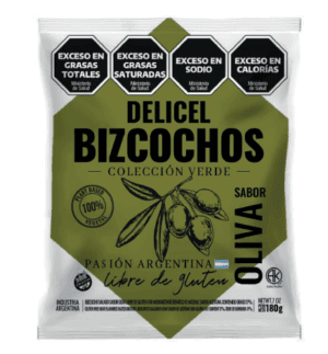 BIZCOCHOS SALADOS SABOR OLIVA 180 GRS DELICEL