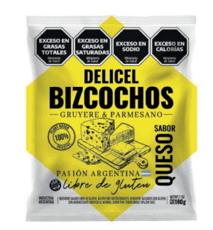 BIZCOCHOS SALADOS SABOR QUESO  180 GRS DELICEL