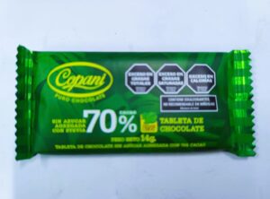 TABLETA  DE  CHOCOLATE 70% STEVIA 14 GRS COPANI