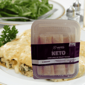 CANELONES DE POLLO Y VERDURA CON HARINA  DE ALMENDRAS 6u.