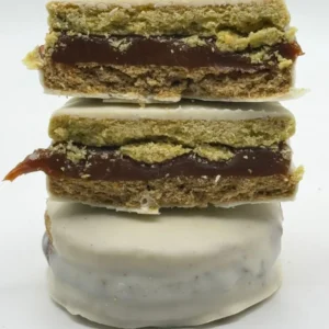 ALFAJOR DE CHOCOLATE BLANCO SIN AZÚCAR CON DULCE DE LECHE X 1U - VENTOFIT
