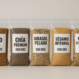 📦 PACK SEMILLAS+: LINO 500 GRS+ CHÍA PREMIUM 500 GRS +GIRASOL PELADO 500 GRS +SÉSAMO INTEGRAL500 GRS +MIX DE 4 SEMILLAS 500 GRS