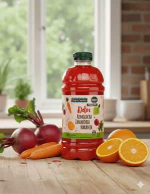JUGO DETOX REMOLACHA, ZANAHORIA Y NARANJA 1 LT - CUARTOCRECIENTE