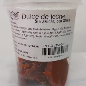 DULCE DE LECHE SIN AZUCAR CON ESTEVIA 250 GR - FRACCION PROPIA