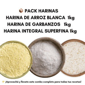 PACK HARINAS : HARINA DE ARROZ 1 KG. +HARINA INT. SUPERFINA 1 KG. +HARINA DE GARBANZOS