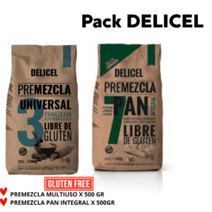 PACK DELICEL : 1 PREMEZCLA MULTIUSO X 500 GR  + 1 PREMEZCLA PARA PAN INTEGRAL X 500 GR