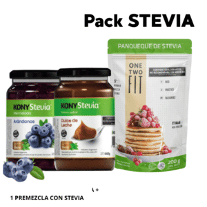 PACK STEVIA : 1 MERMELADA + 1 DDL KONY + 1 PANQUEQUE CON STEVIA