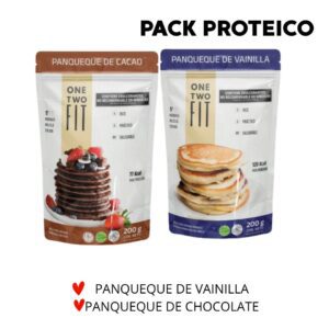 PACK PROTEICO : 1 PANQUEQUE VAINILLA +1 PANQUEQUE DE CHOCOLATE  - ONE TWO FIT