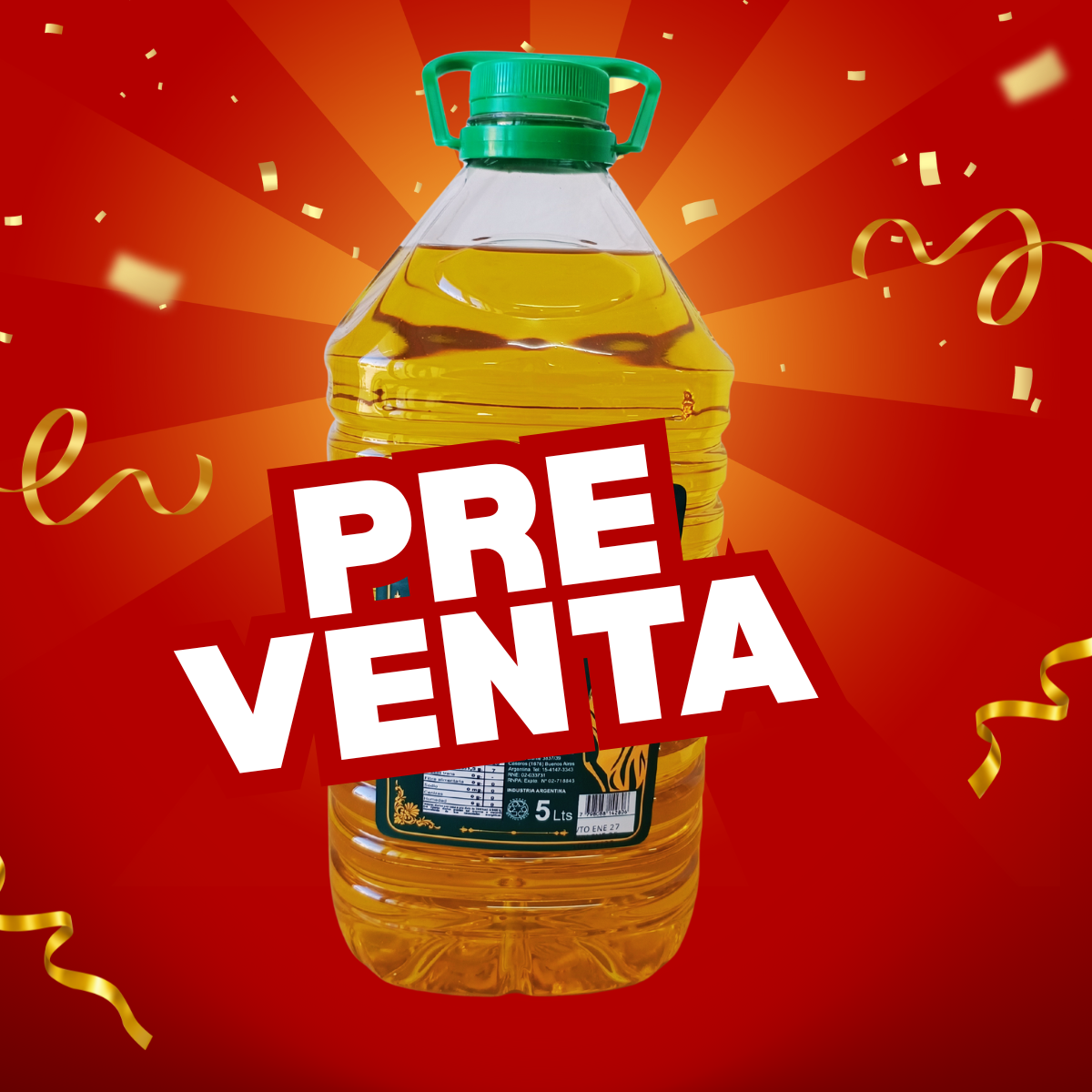 PRE VENTA POR REINGRESO *ACEITE DE OLIVA EXTRA VIRGEN 5 LTS EL GRAN JUICIO