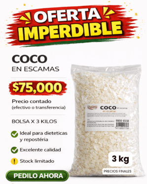 COCO EN ESCAMAS 3 K EFECTIVO TRANSFERENCIA