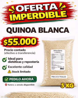 QUINOA BLANCA 5KG - EFECTIVO O TRANSFERENCIA